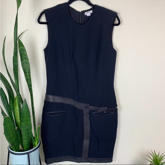Helmut Lang Sleeveless Wool Dress with Black Leather Buckle - Picture 5 of 14